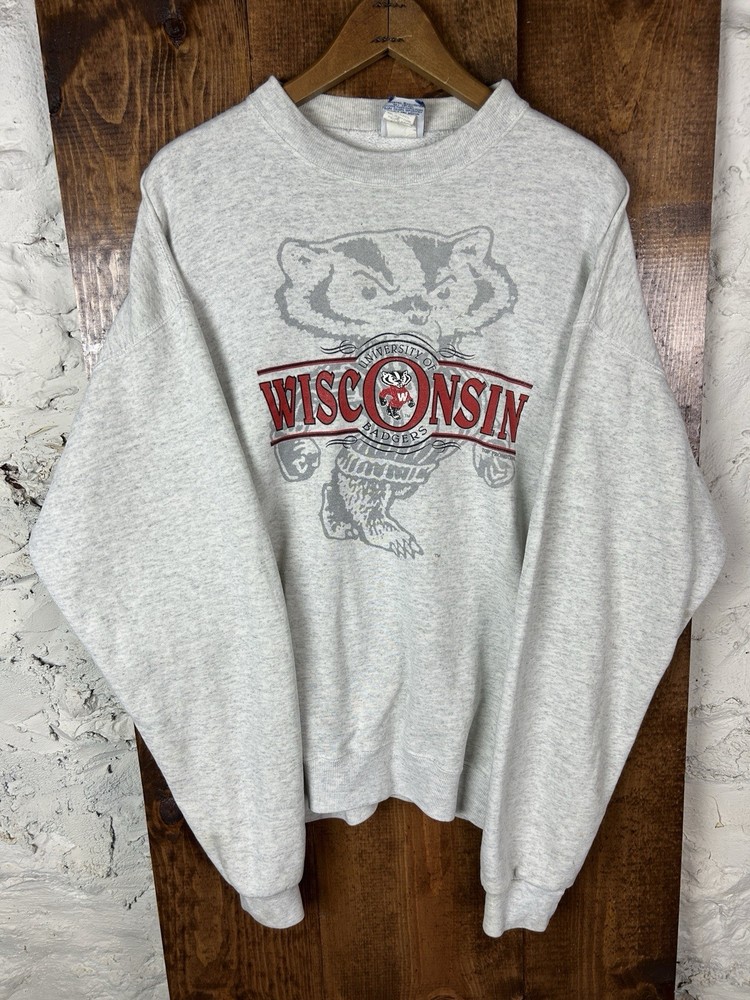 Vintage University Of Wisconsin Sweatshirt Unisex XL 90s Bucky Badger Classic