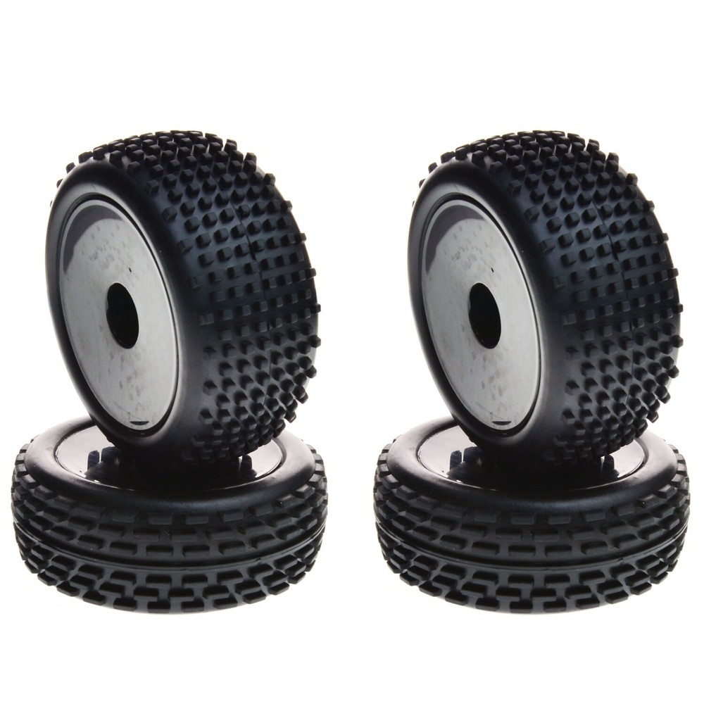 1/10 Front Rear Wheels Rim Tires Set For Tamiya 2WD Buggy RC Car Model