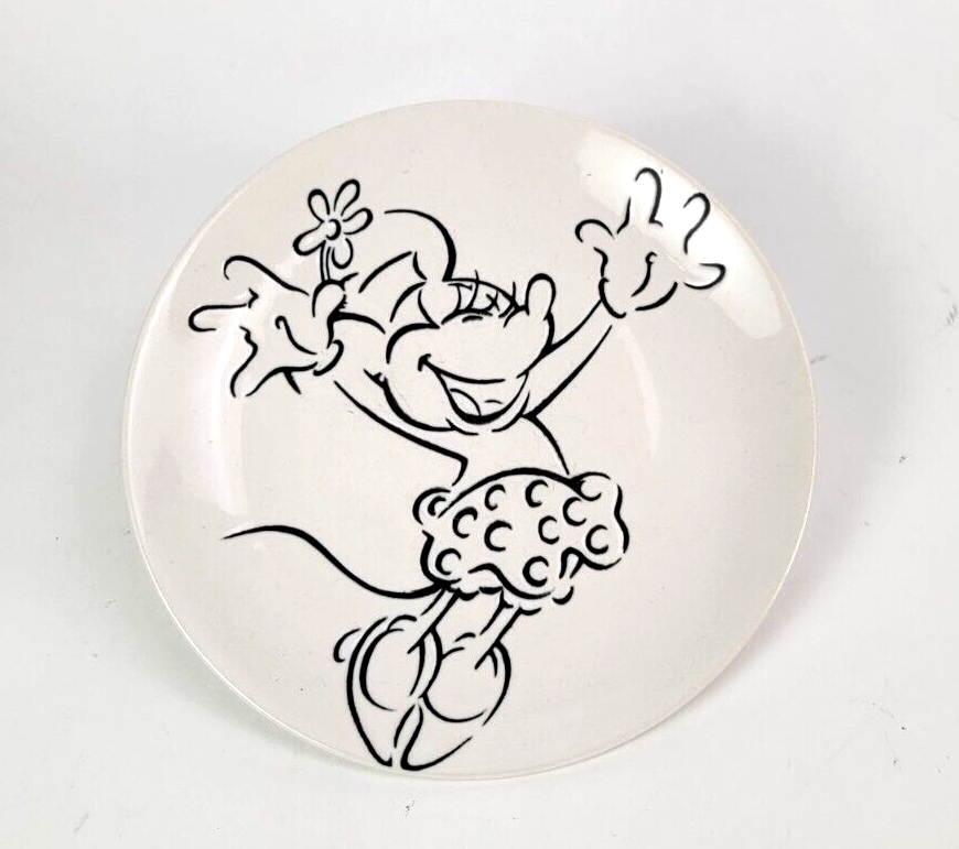 Disney Rare Minnie Mouse Ceramic Etched Plate 8” Gabbay Gibson Overseas Inc