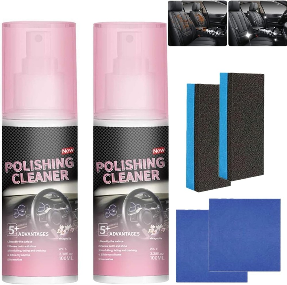 2PCS New Polishing Cleaner Car Interior, Interior Detail Spray, Cleaning & Decon