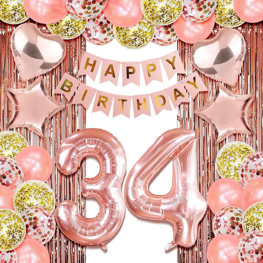 34th birthday decorations for her happy 34th birthday decorations for women 3...