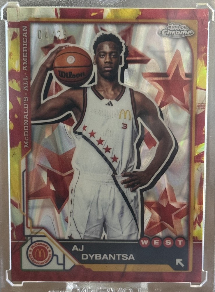 2025 Topps Chrome McDonald's All-American #7 AJ Dybantsa Tie-Dye Refractor /25