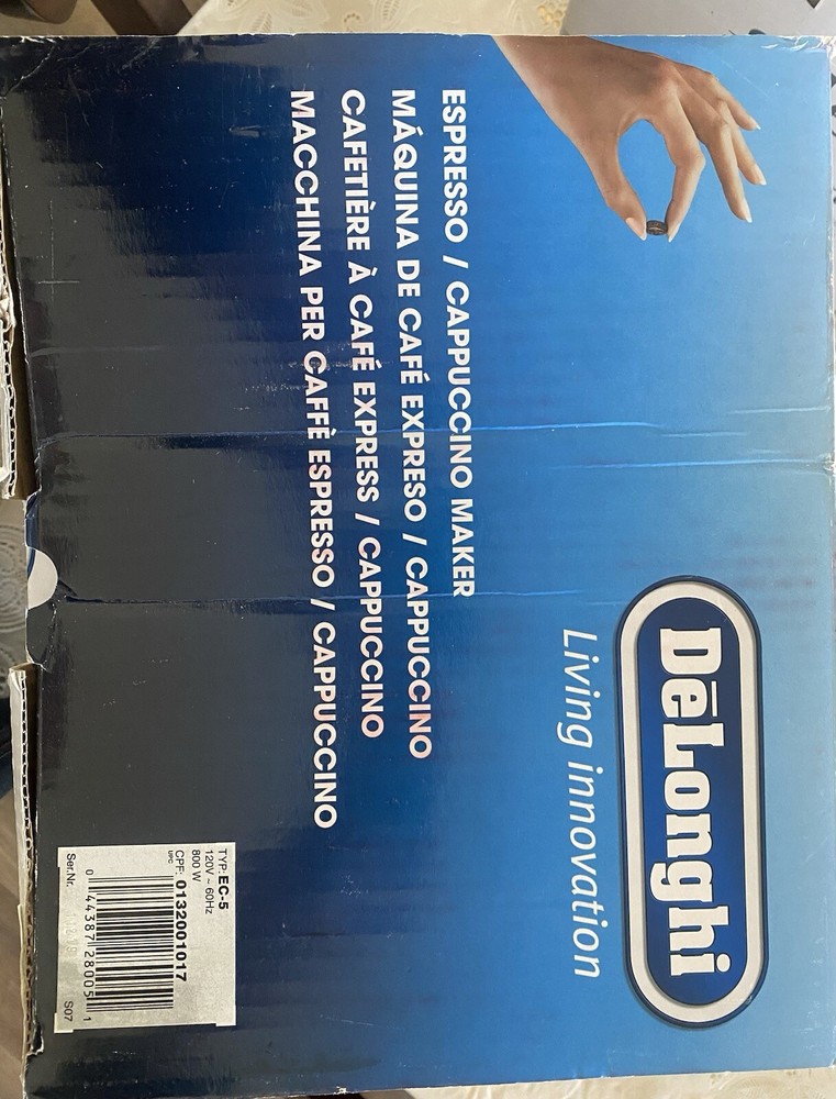 DeLonghi EC5 Black Automatic Espresso Machine with Latte Maker