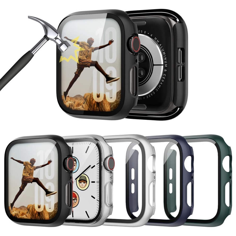 TGKML 5-Pack for Apple Watch Series SE/6/5/4 Case with Screen Protector 40mm, Ha