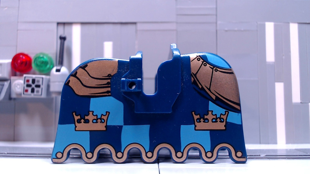 Damaged LEGO Castle Horse Barding with Gold Crown Armor 2490