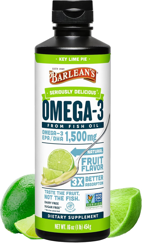 Key Lime Pie Omega-3 High Potency Fish Oil with Organic Oils