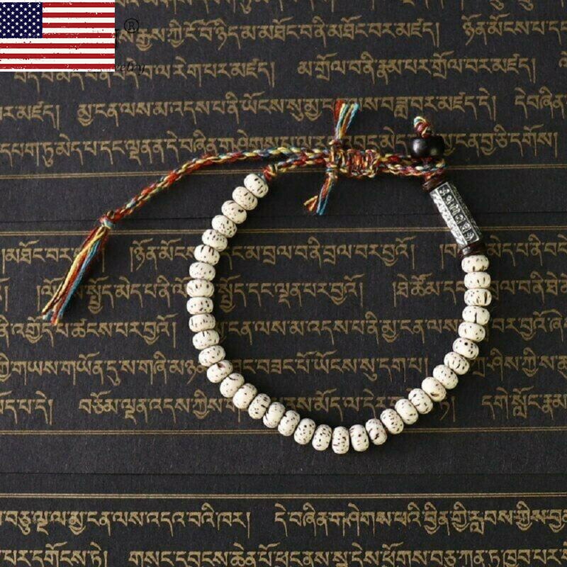 Tibetan Buddhist Braided Lucky Knot Bracelet Natural Beads Handmade Gift Good US