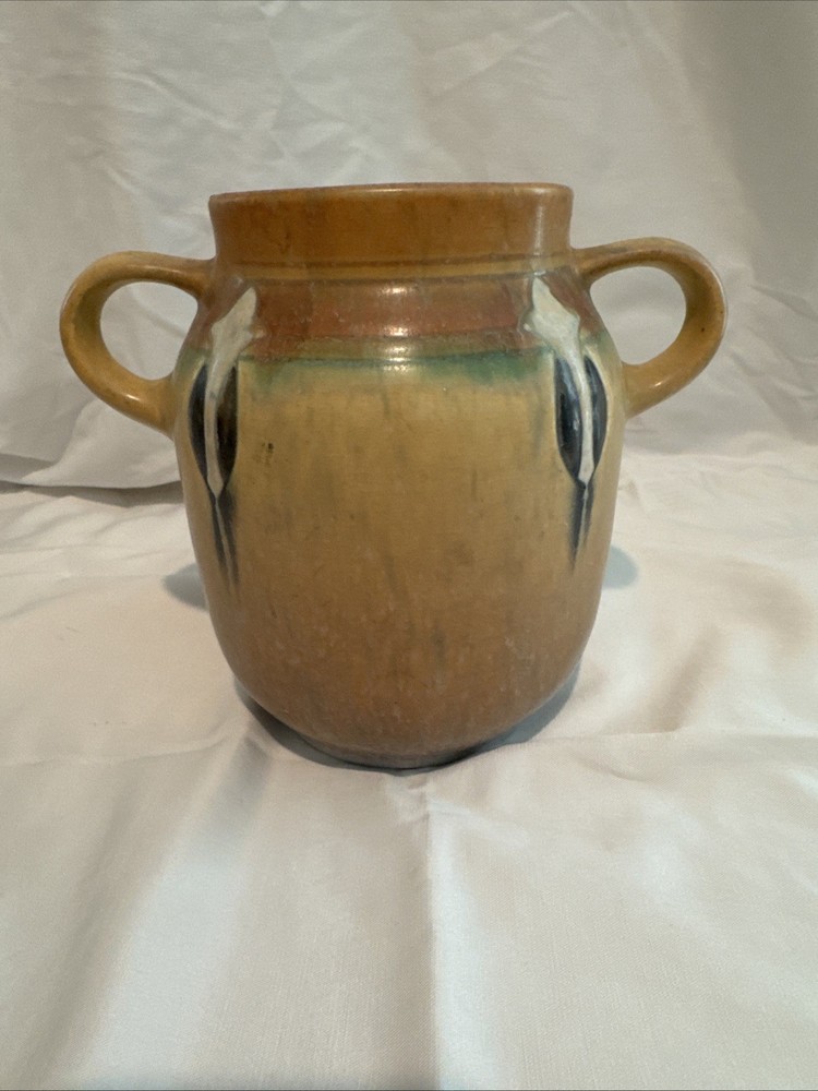 Roseville Monticello 560-6 Tan Terra Cotta 2 Handle Vase from 1931