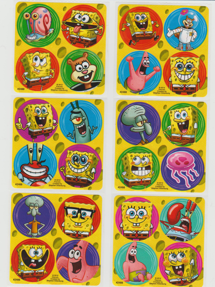 48 SpongeBob Mini Stickers, 1.2