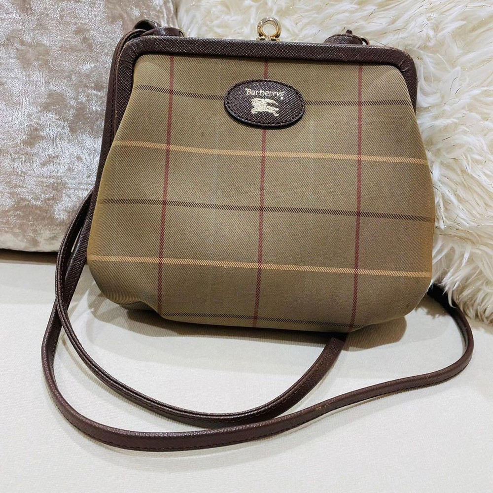 Burberry Shoulder Bag Nova Check Canvas Beige Authentic F1205382
