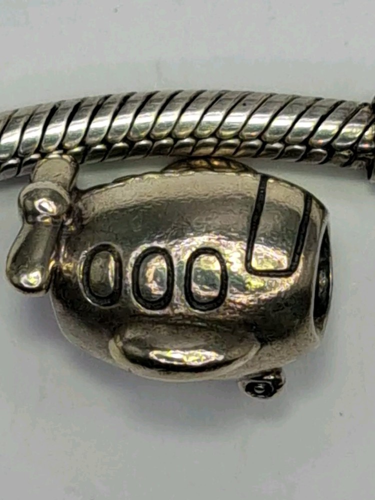 PANDORA Sterling Silver Airplane Charm Bead for Travel Jewelry