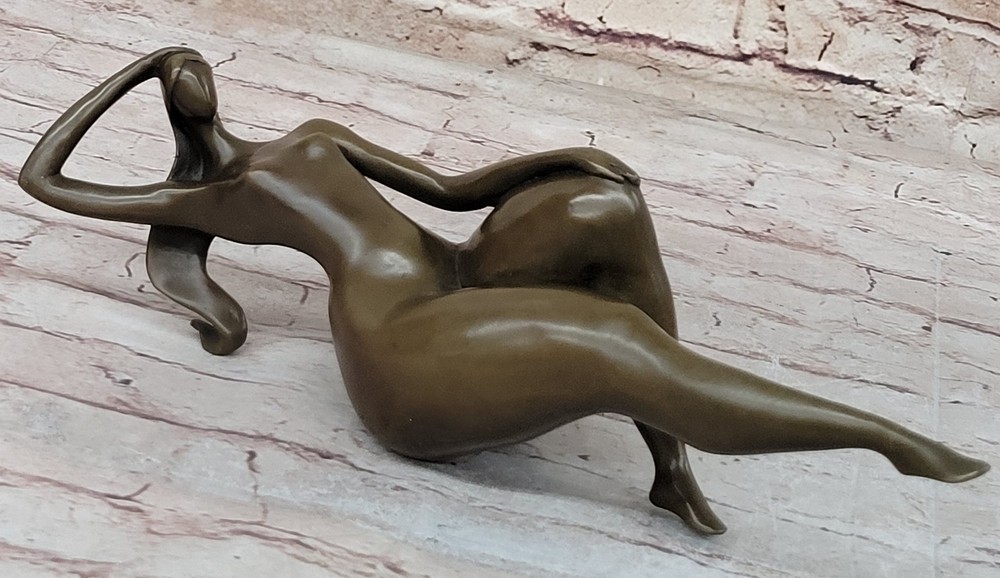 Handmade Bronze Nude Sculpture by Mario Nick for Modern Home Office Decor  