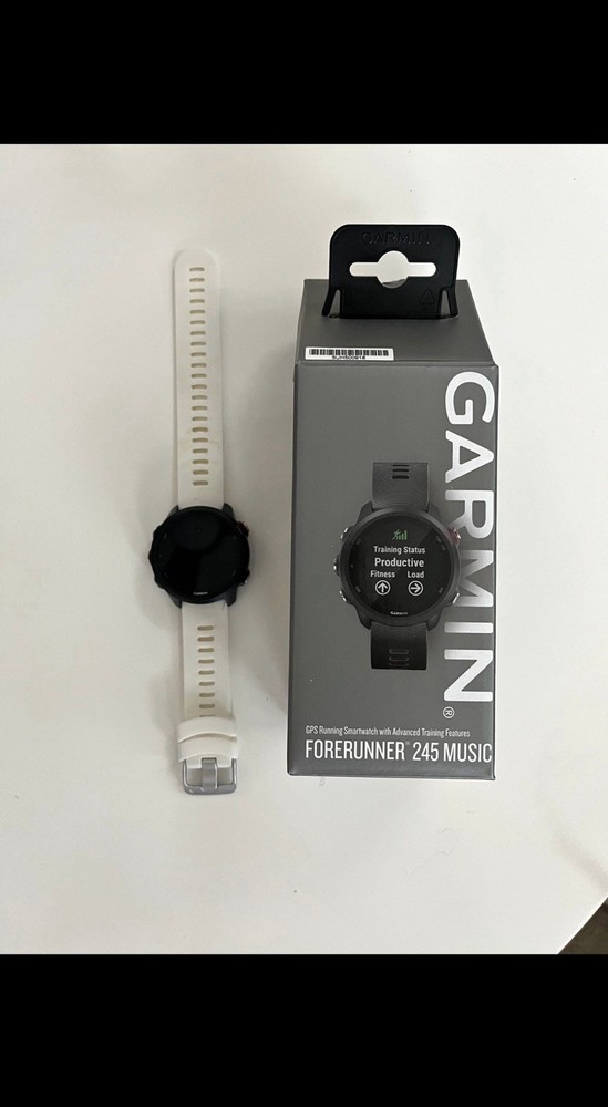 Garmin Forerunner 245 Music GPS Smartwatch with White Band