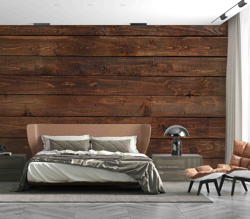 3D Brown Wood Grain Wall Murals Wallpaper Murals Wall Sticker 2