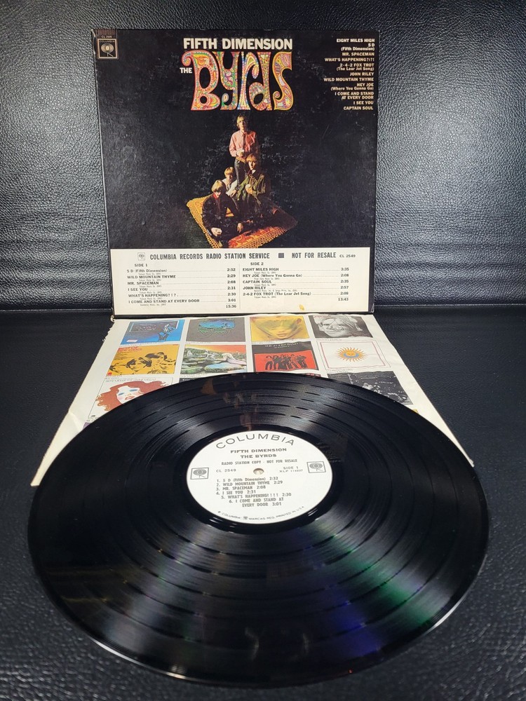 **THE BYRDS - FIFTH DIMENSION LP.  WHITE LABEL PROMO WITH TIMING STRIP