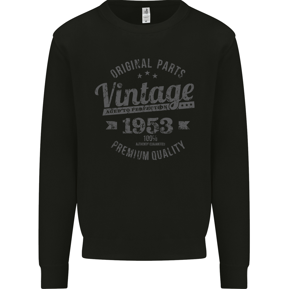 Vintage Year 72nd Birthday 1953 Mens Sweatshirt Jumper Black