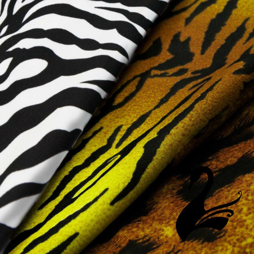 Spandex Nylon Lycra 4 Way Stretch Fabric W150cm/190gm - Animal Print (Price p...