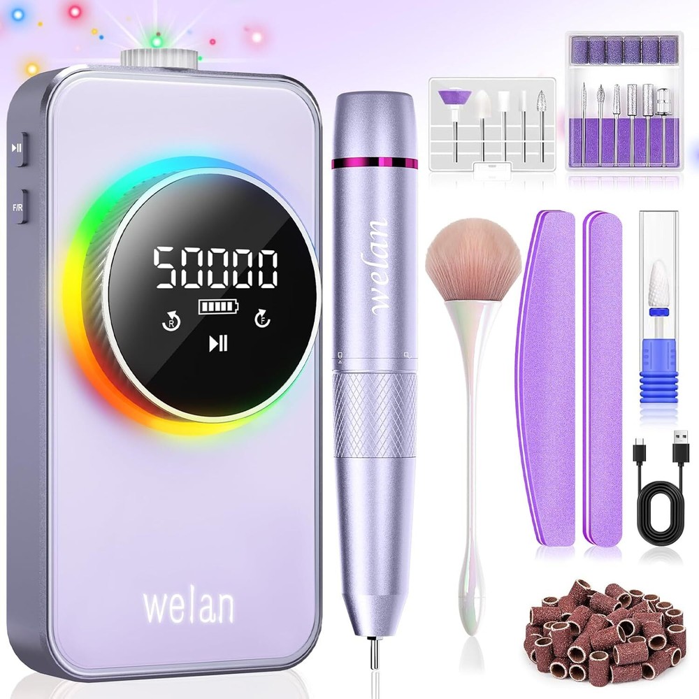 Professional 50000RPM Purple Portable Electric Nail Drill