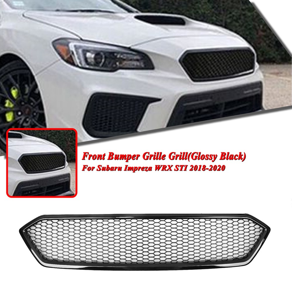 Car Front Bumper Grille Mesh Grill Kit For Subaru Impreza WRX STI 2018-21 Black