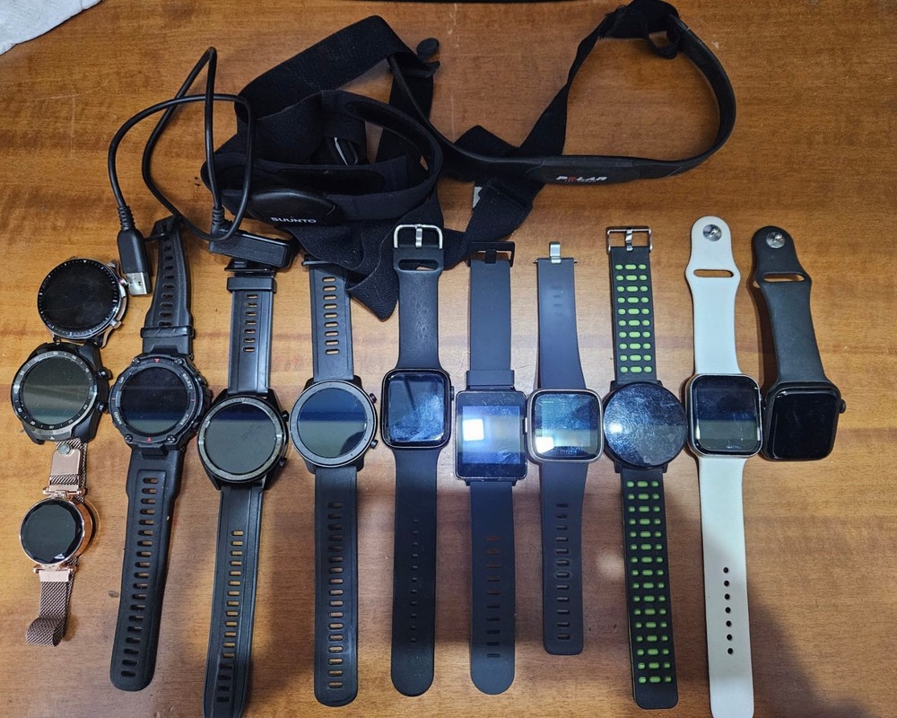 Lot of 14 Digital Smart Watches UNTESTED - Mobvoi LG Fitbit Suunto Polar Amazfit