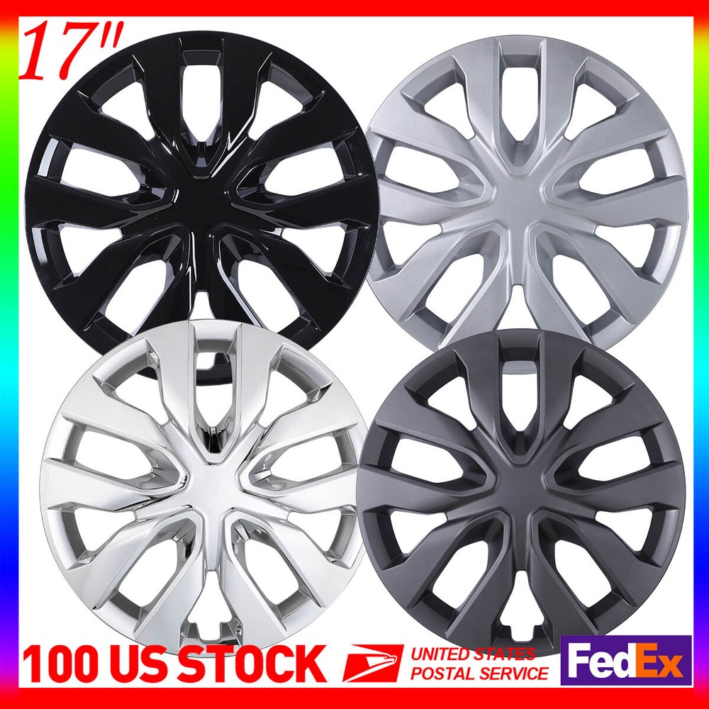 4PCS 17-Inch Snap-On Hub Caps for Nissan Rogue 2014-2020 Wheel Covers