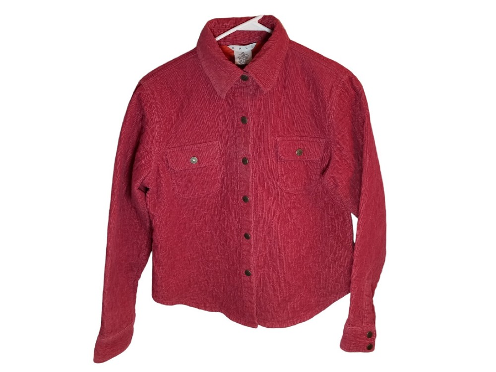 Cabi Corduroy Jacket Women’s Medium Pink Button Front Double Pockets Minimalist