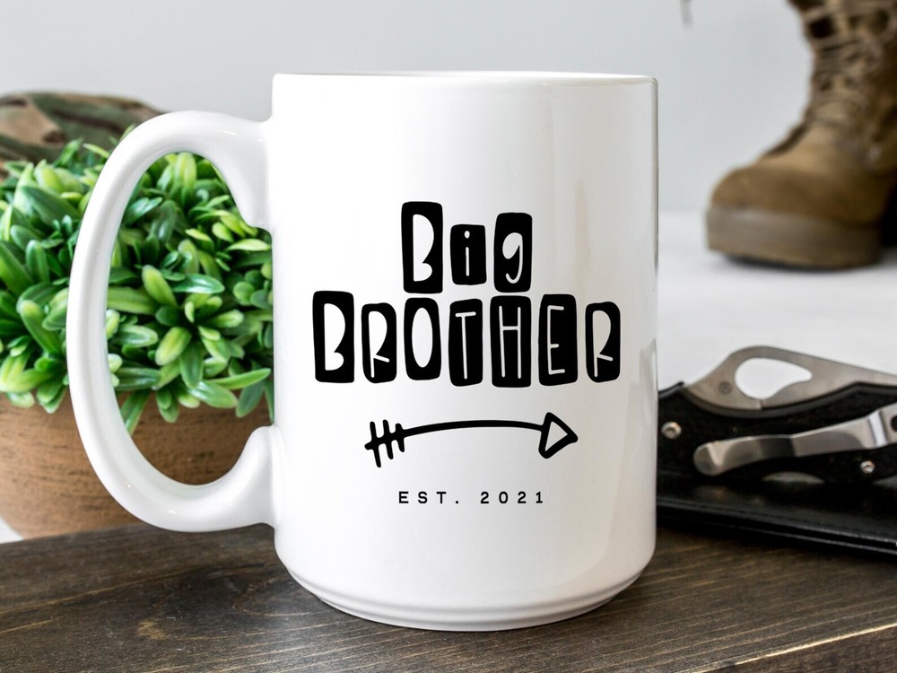 Big Brother Est 2021 Coffee Mug Pregnancy Announcement Coffee Mug Custom Gift To