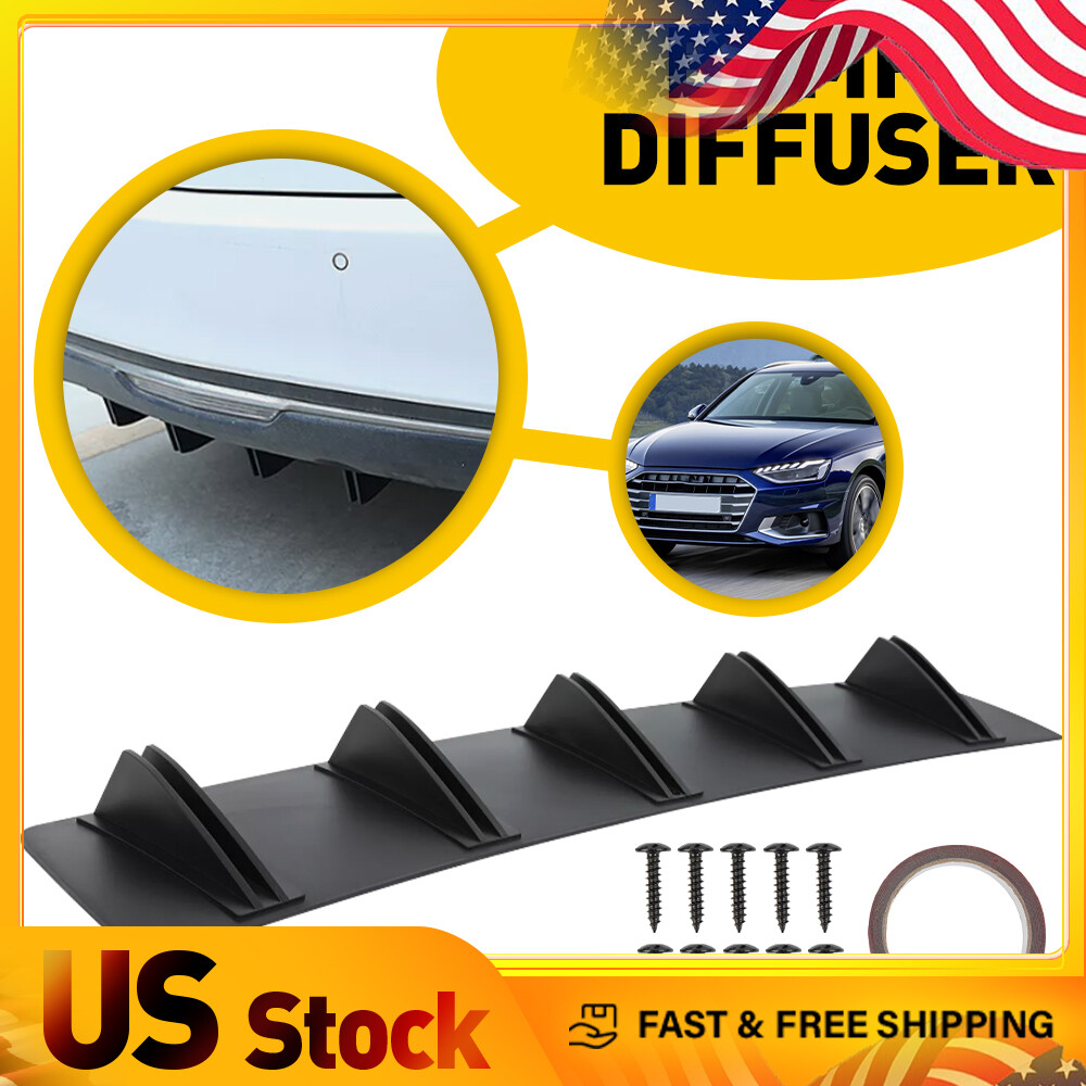Fits Cadillac CTS XTS Matte Black Rear Bumper Diffuser Fins Lip Splitter Spoiler