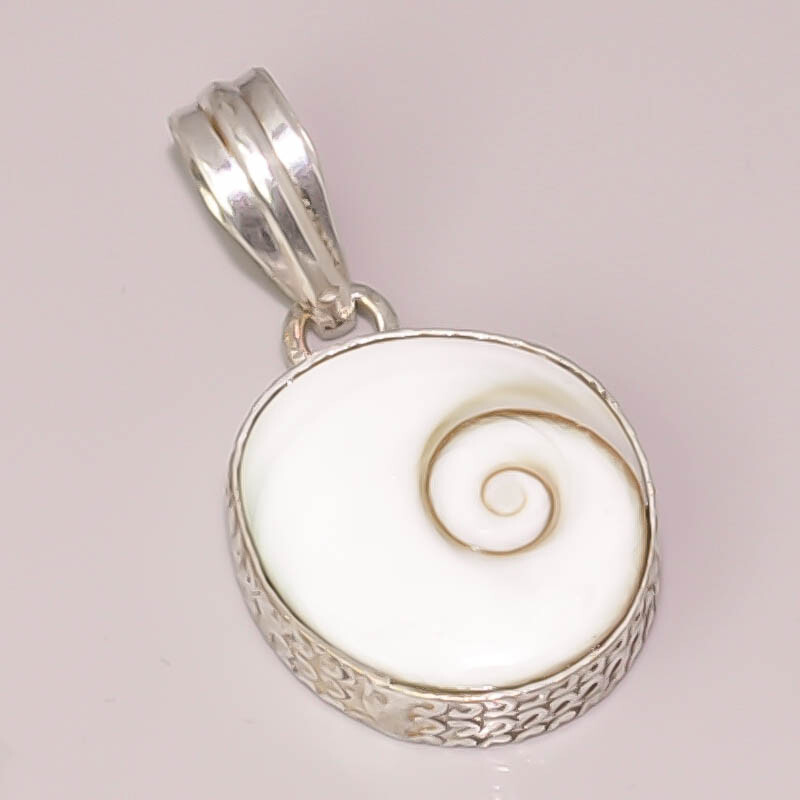 Natural Shiva Chakra Sheel Gemstone Jewelry 925 Sterling Silver Plated Pendant