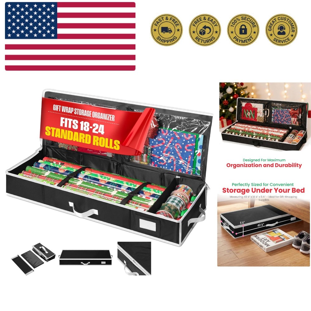 Gift Wrap Storage Organizer, Easily organize Wrapping Paper, Ribbons, Bows, S...