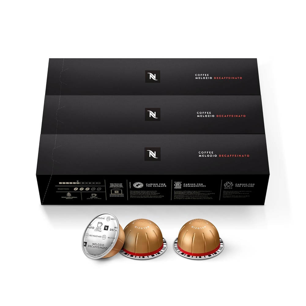 Melozio Decaf Medium Roast Espresso Capsules Vertuo 30-Count Coffee Pods