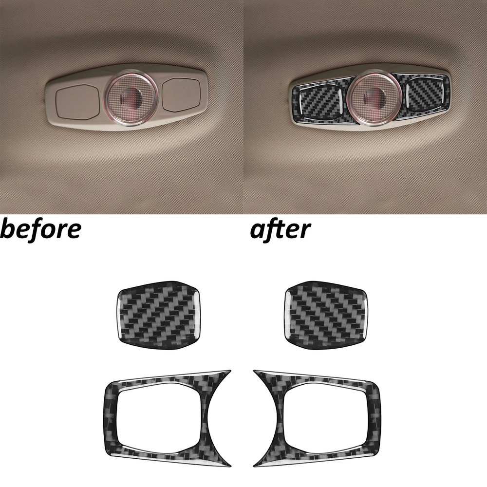 Real Carbon Fiber Interior Roof Reading Light Panel Trim For Ford Focus 2012-18