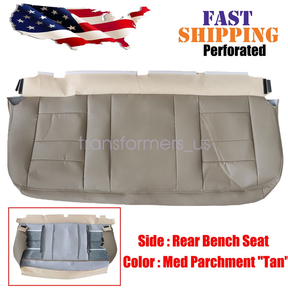 For 2002-2007 Ford F250 XL Rear Bench Bottom Perforated Leather Seat Cover Tan