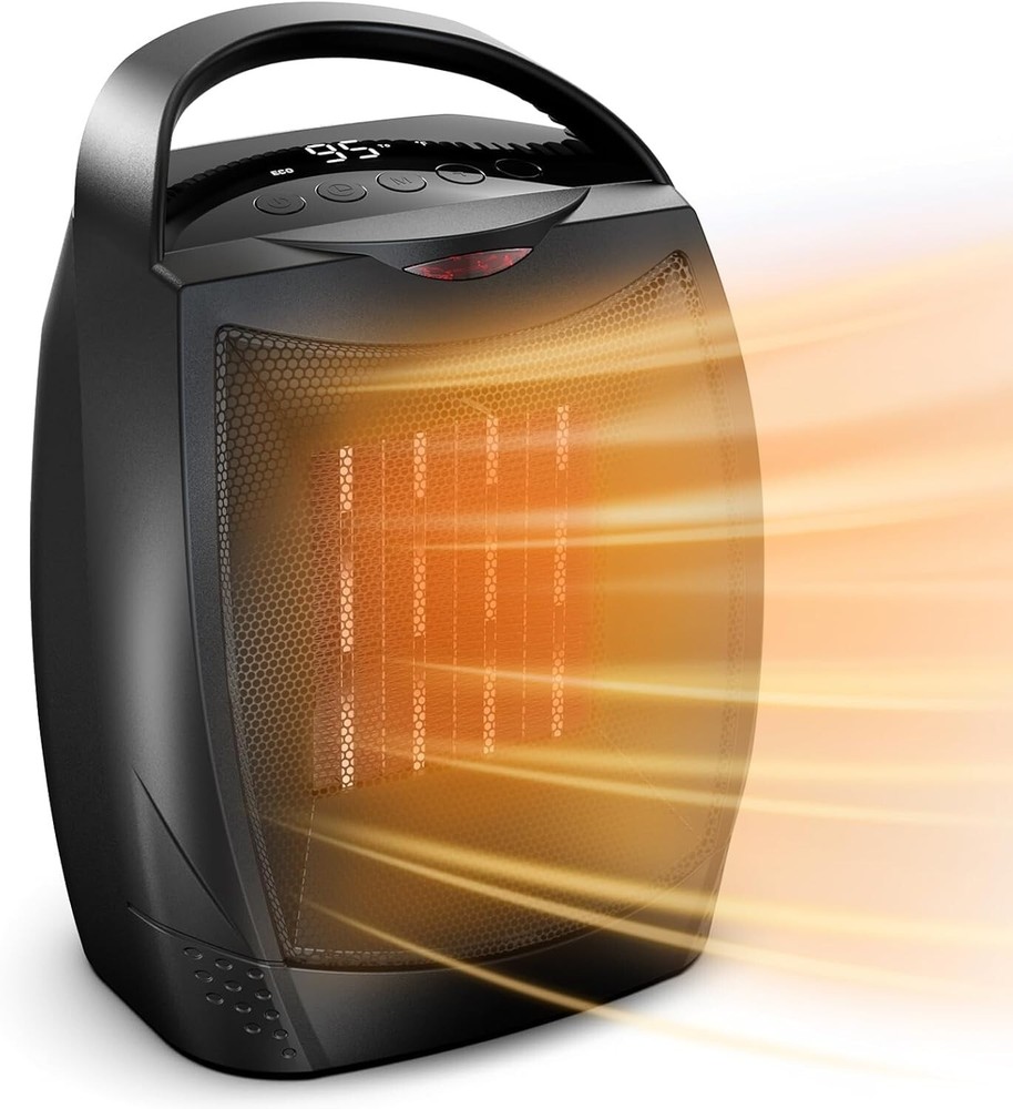 Premium Portable Electric Space Heater - Quick 1-Second Heat & Timer Function