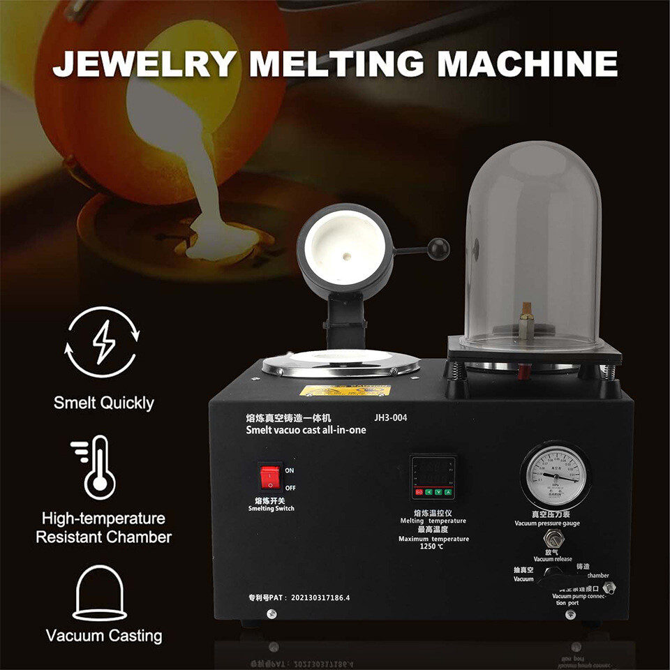 Jewelry Cast Combination Vacuum Investing Casting Investment Melting Machine 2KG