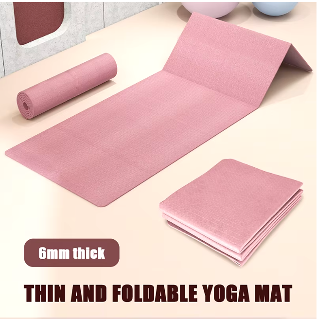 Pink Dual-Sided Non-Slip Yoga Mat – 6mm Thick, Comfortable & Durable