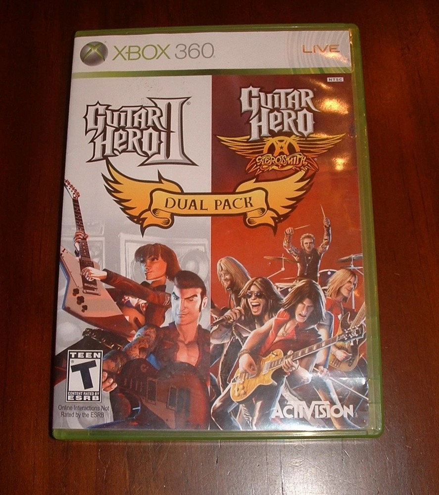Guitar Hero II/Guitar Hero: Aerosmith Dual Pack (Microsoft Xbox 360, 2008) CIB