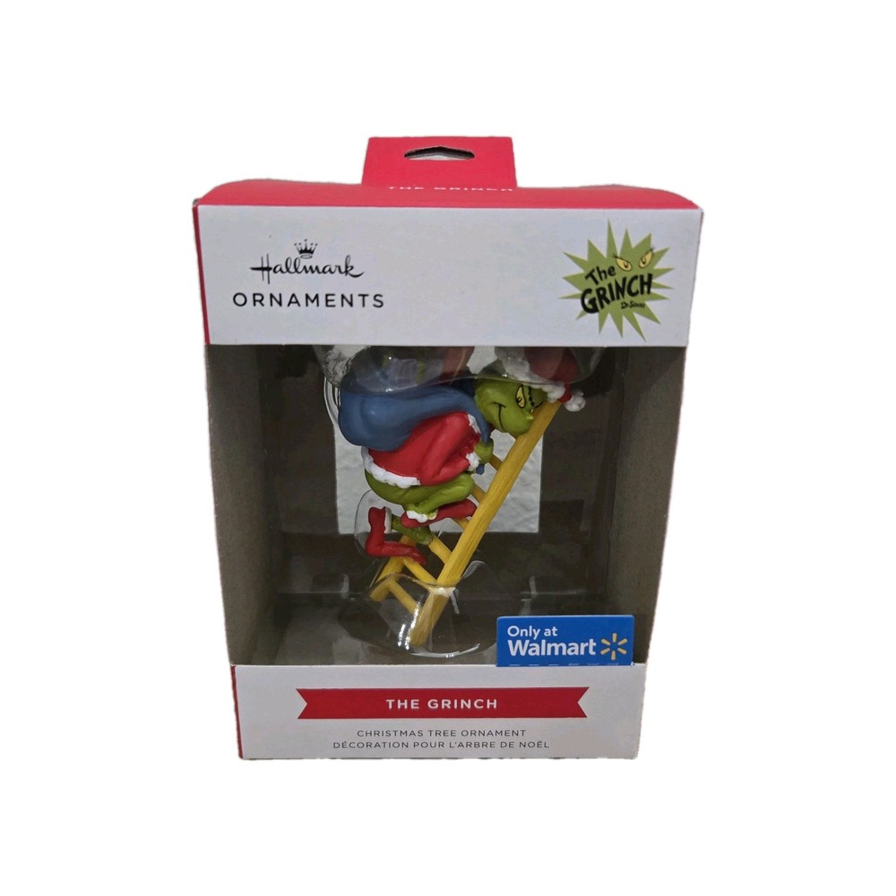 Hallmark EXCLUSIVE Dr Seuss THE GRINCH Climbing Ladder Christmas Ornament