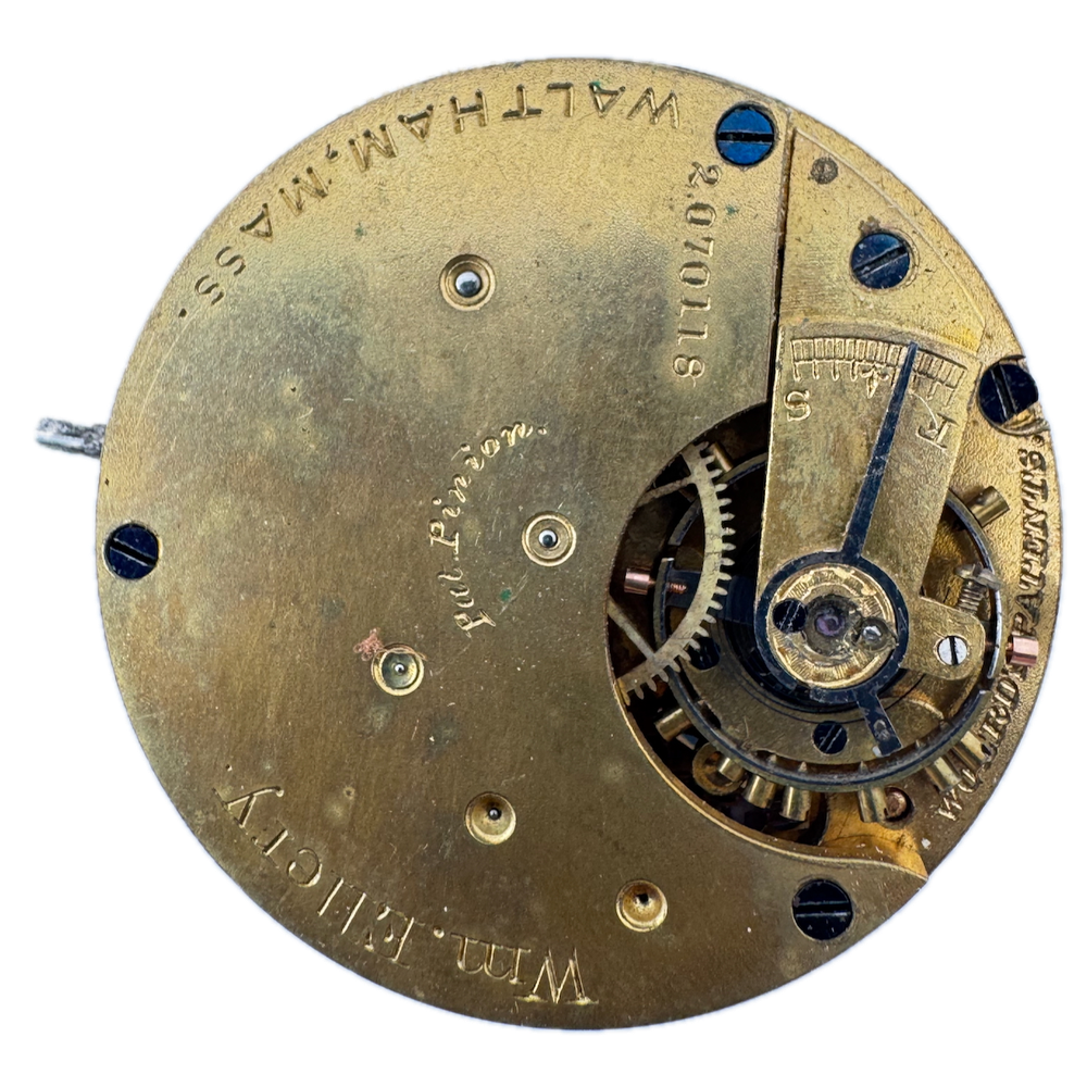 Antique 1883 Waltham 7 Jewel Hunter Pocket Watch Movement Wm Ellery USA