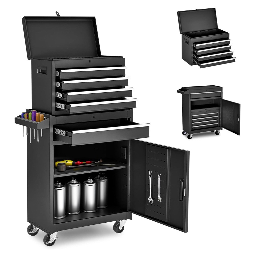 5-Drawer Rolling Tool Chest on Wheels, Mobile Storage Cabinet