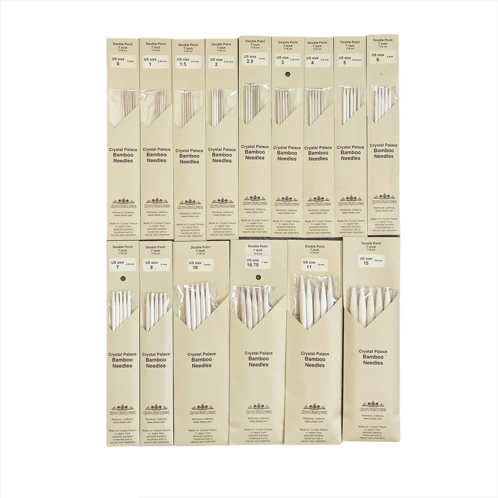 Crystal Palace Bamboo Double Point Knitting Needles 7 inch - Multiple Sizes
