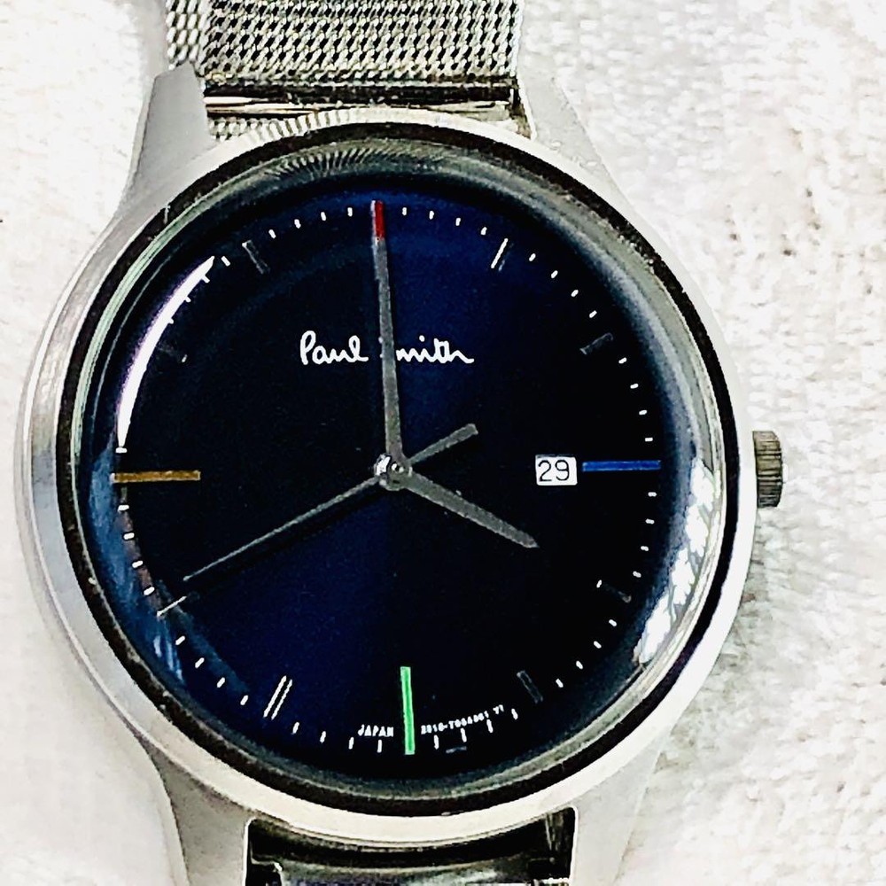 USED PAUL SMITH PAIL WATCH FREE SIZE STAINLESS STEEL STRAP WRISTWATCH GOOD M-81