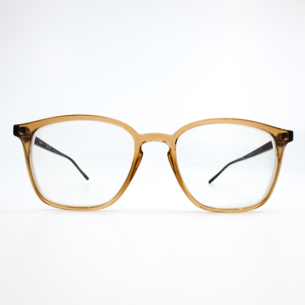 Ray-Ban Eyeglasses Frames RB7185 5940 Brown Clear Square Full Rim 52-18-145