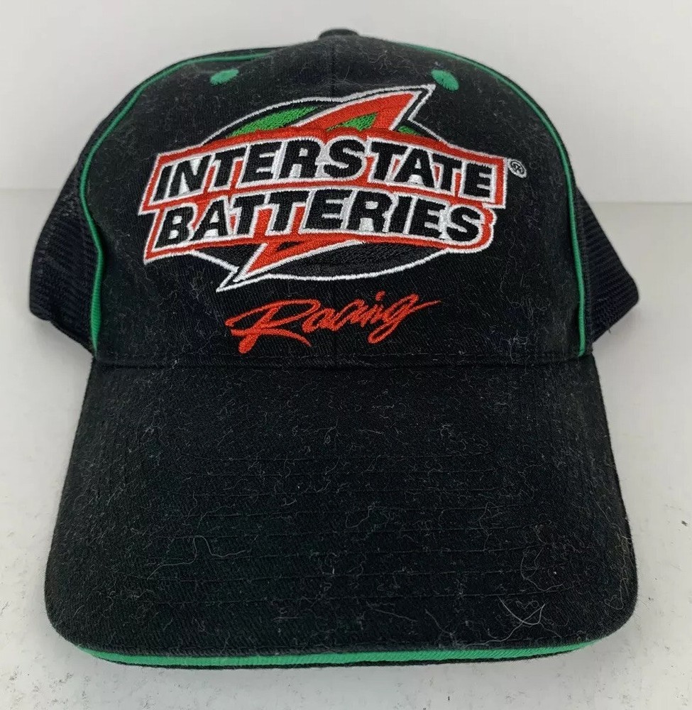 INTERSTATE BATTERIES Racing #18 Baseball Cap Hat One Size Strapback Mesh Black