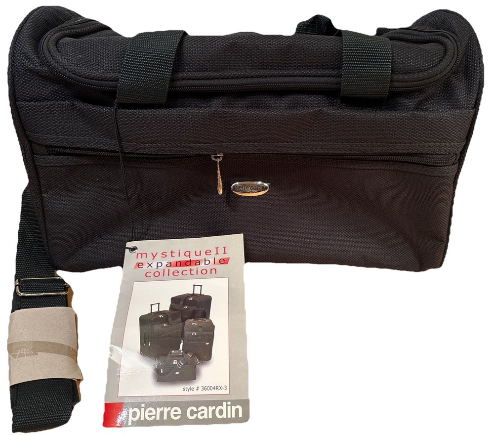 Pierre Cardin Black 16 Inch Travel Duffel Tote Carry On Boarding Satchel NWT