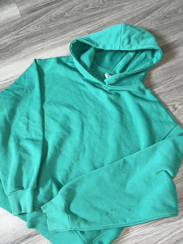 ZARA GIRLS HOODED GREEN JUMPER SIZE AGE 13-14 YEARS