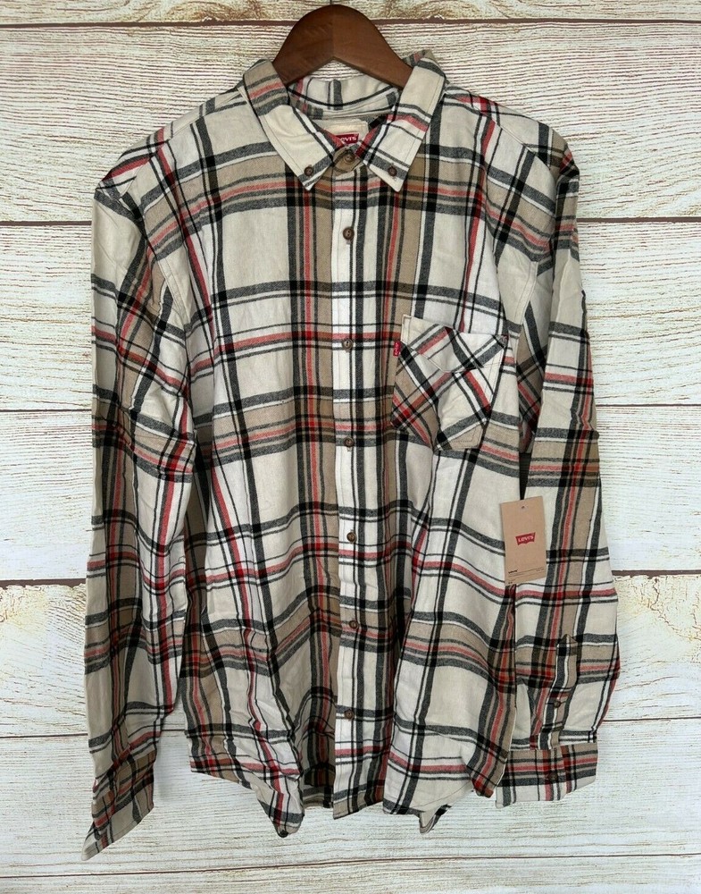 Levi's Button Shirt Mens Size Medium Saluda Flannel Shirt Long Sleeve Shirt New