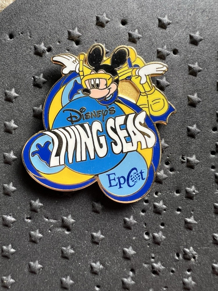 Disney Pin EPCOT Living Seas Logo Scuba Mickey Diving Vintage 2000  