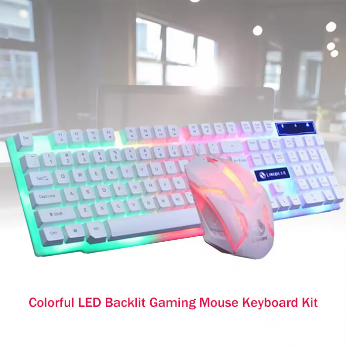 Wired RGB Backlit Mechanical Feel Gaming Keyboard with 104 Keys