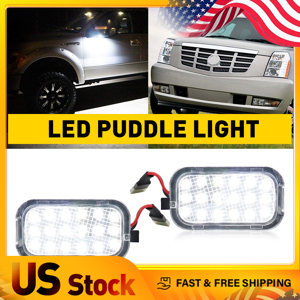 Side LED Mirror Puddle Lights For Cadillac Chevrolet Escalade Avalanche 140lms